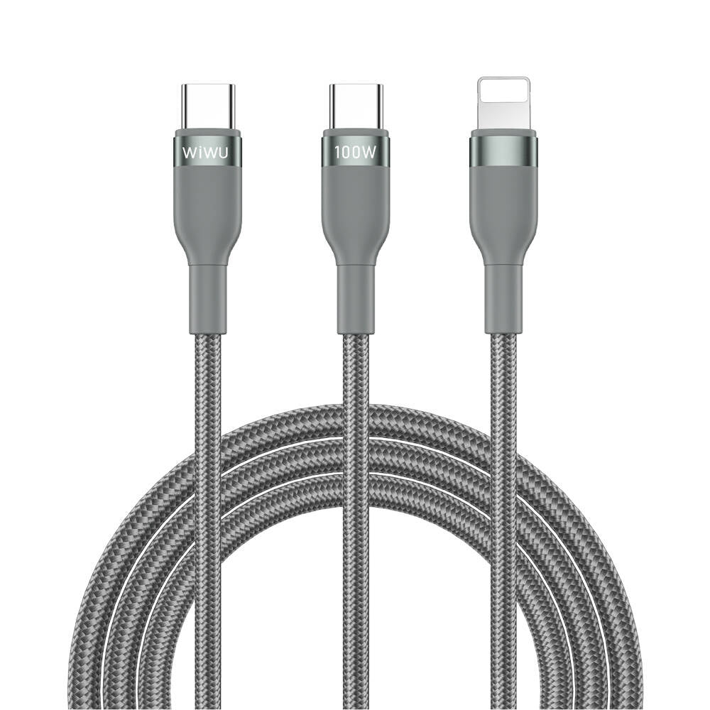 Wiwu Wi-C029 Concise Serisi 2in1 Type-C to Lightning PD Data ve Şarj Kablosu 100W 1.2M Wiwu Wi-C029 Concise Serisi 2in1 Type-C to Lightning PD Data ve Şarj Kablosu 100W 1.2M